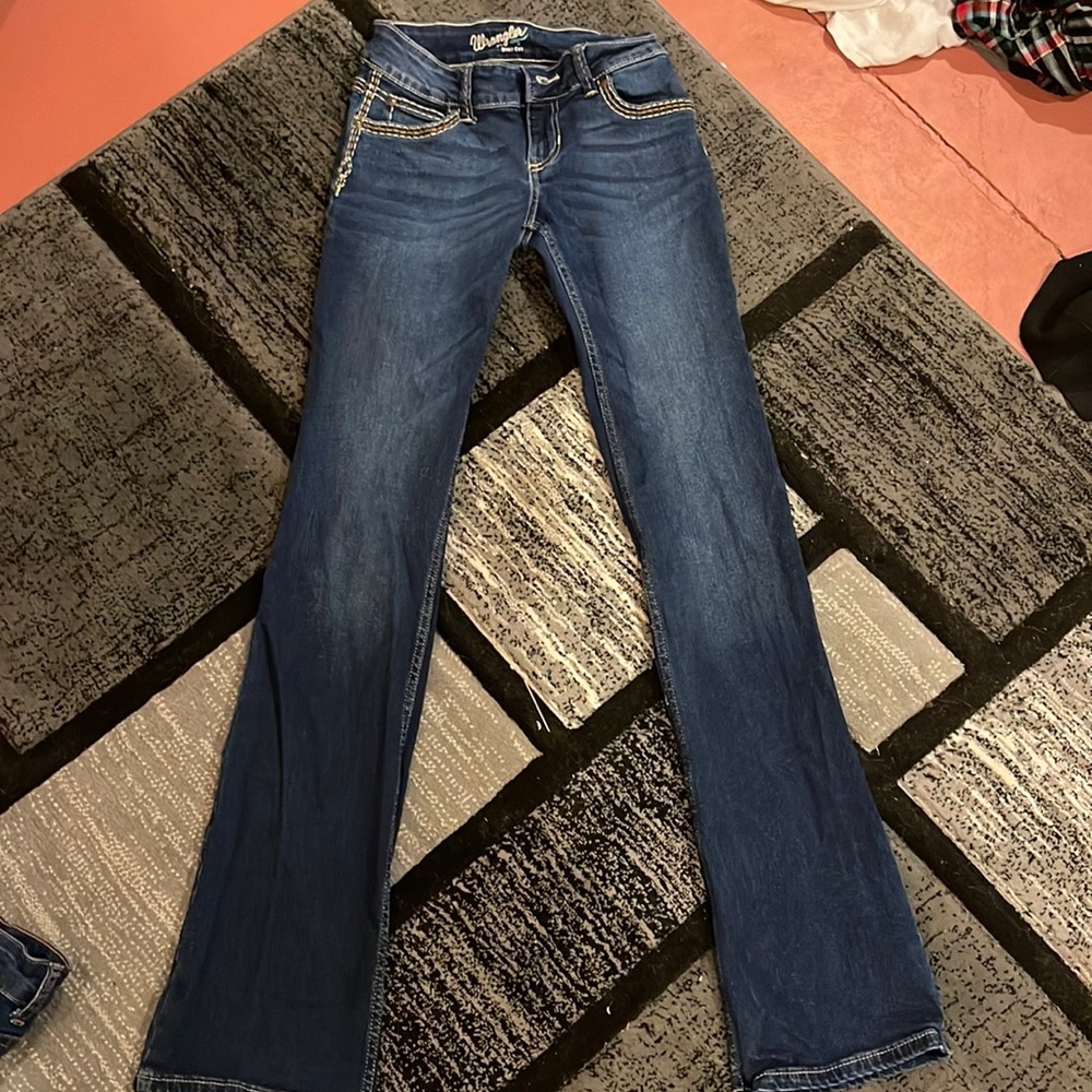 Women’s wrangler bootcut blue jeans size 0x36